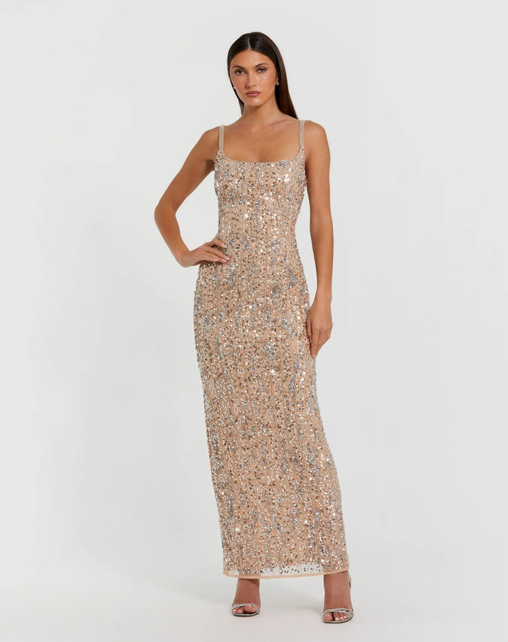 Mac Duggal 10696 Embellished Square Neck Gown