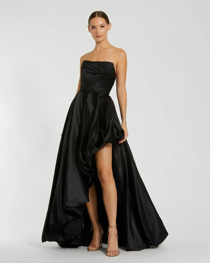 Mac Duggal 11685 Strapless Ruched High Low Gown