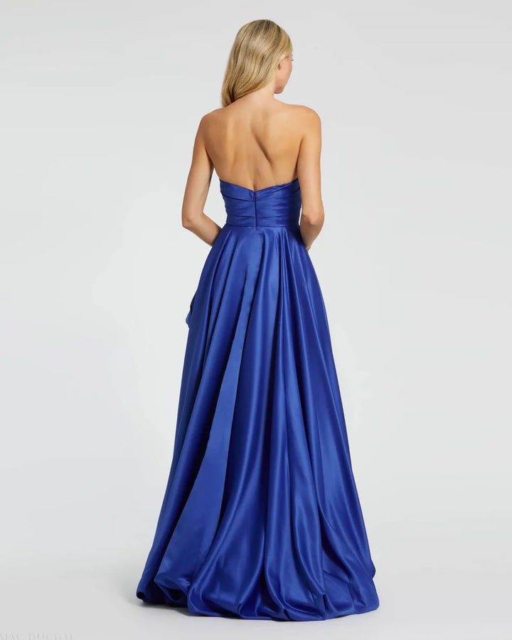 Mac Duggal 11685 Strapless Ruched High Low Gown