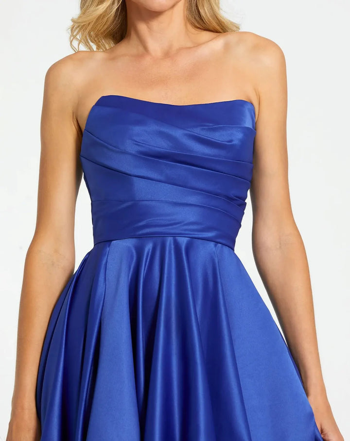 Mac Duggal 11685 Strapless Ruched High Low Gown