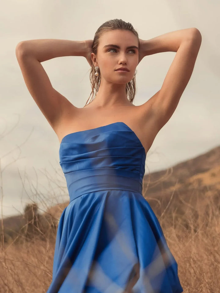 Mac Duggal 11685 Strapless Ruched High Low Gown