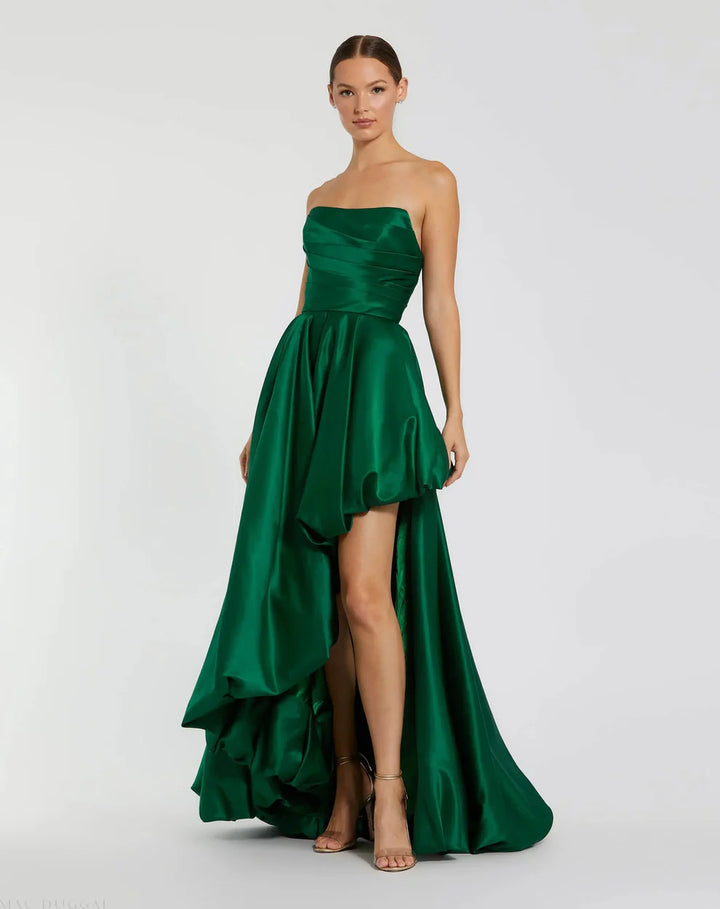 Mac Duggal 11685 Strapless Ruched High Low Gown
