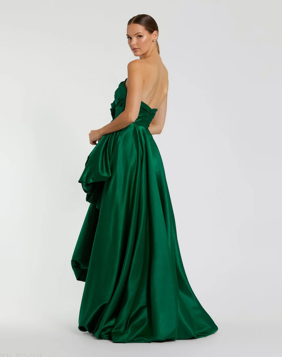 Mac Duggal 11685 Strapless Ruched High Low Gown