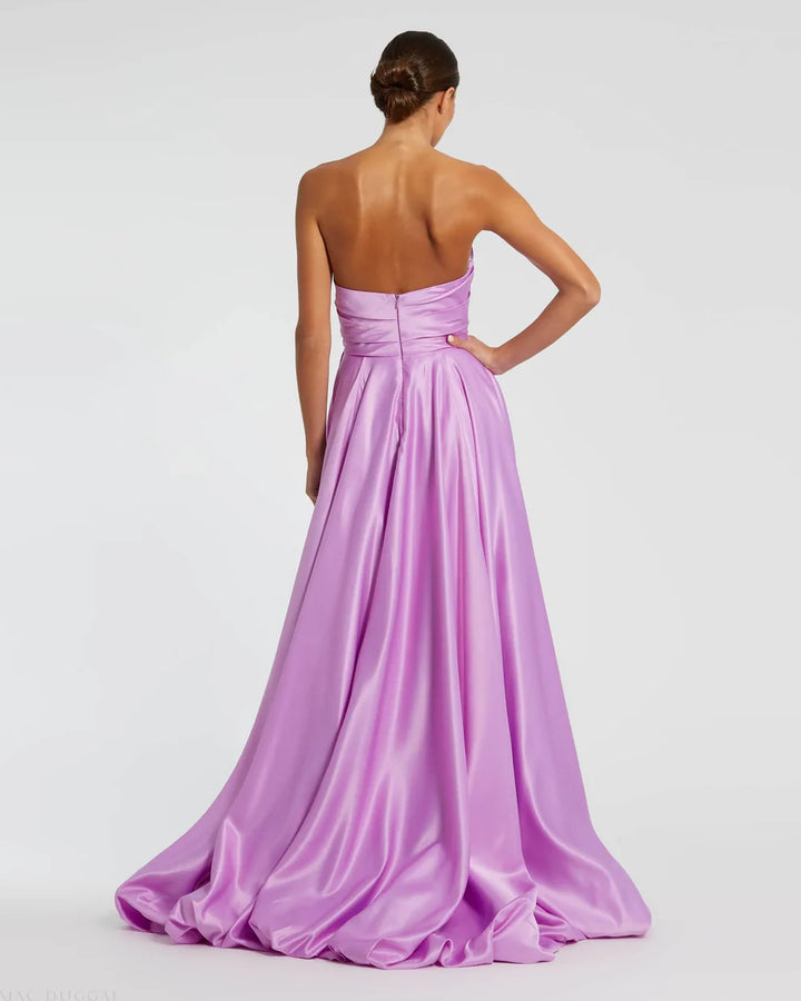 Mac Duggal 11685 Strapless Ruched High Low Gown