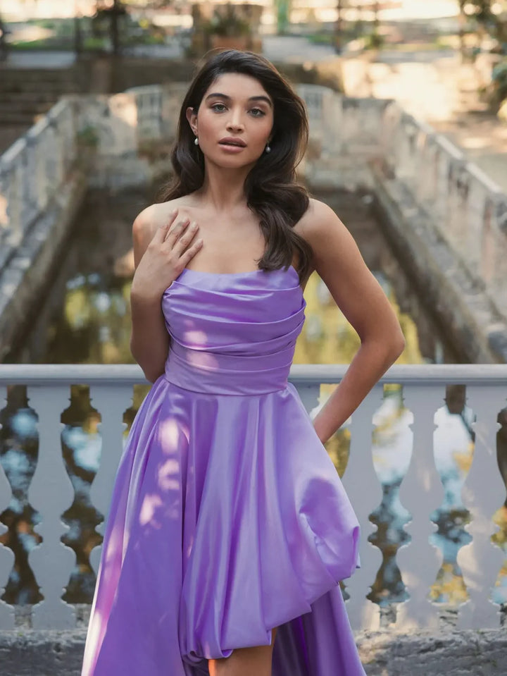 Mac Duggal 11685 Strapless Ruched High Low Gown