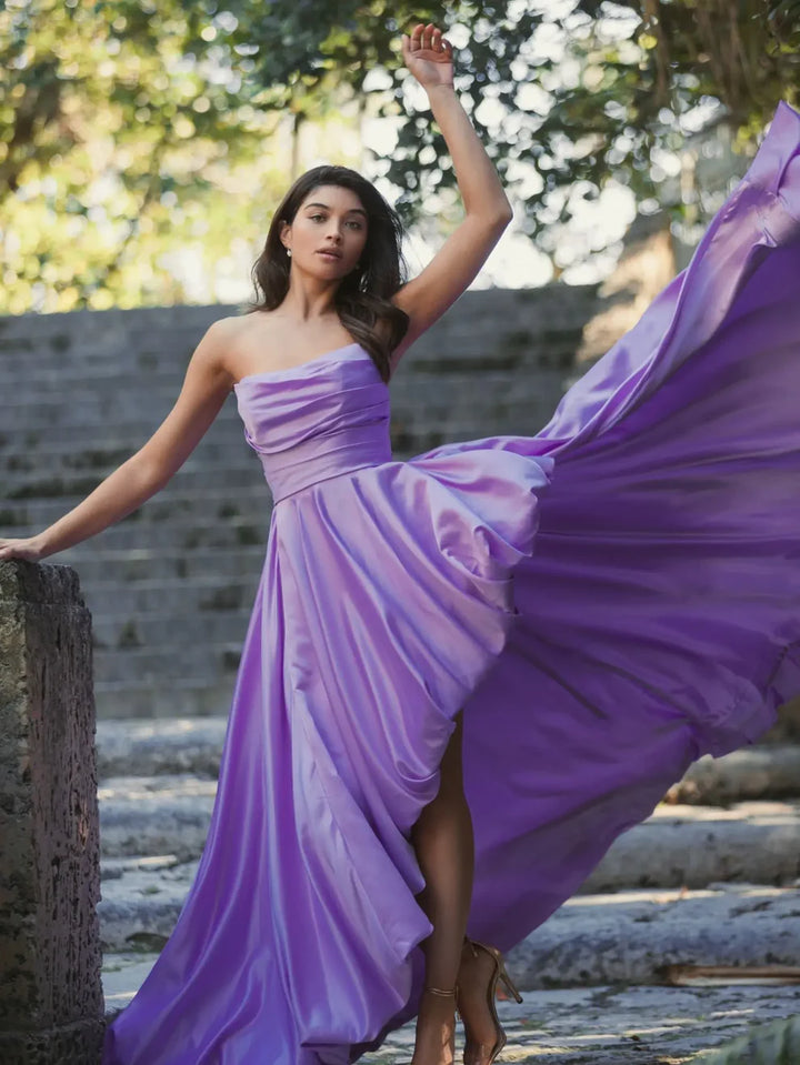 Mac Duggal 11685 Strapless Ruched High Low Gown