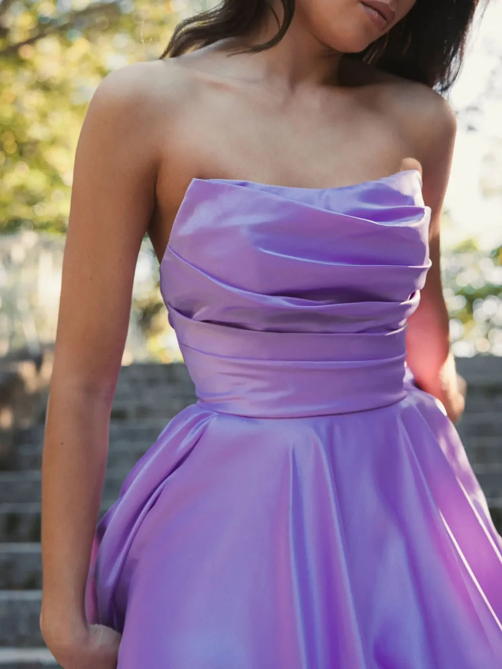 Mac Duggal 11685 Strapless Ruched High Low Gown