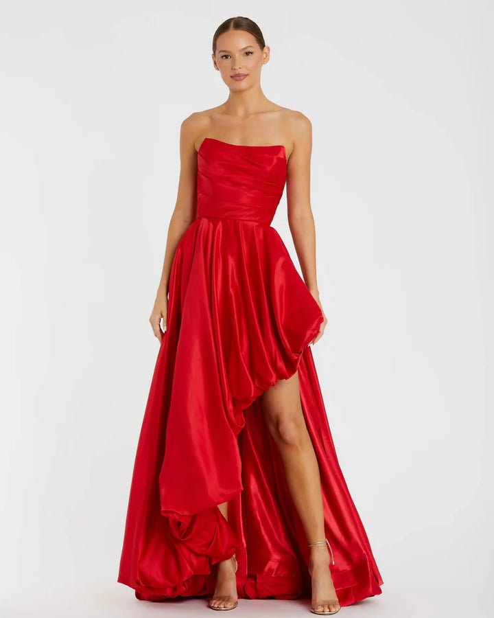 Mac Duggal 11685 Strapless Ruched High Low Gown