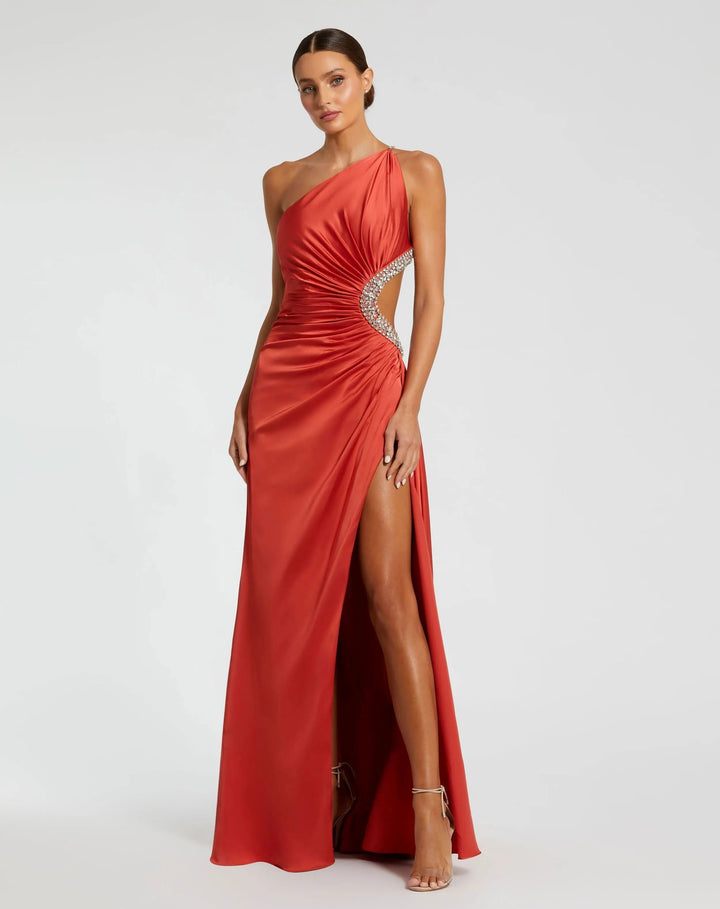 Mac Duggal 11692 Jewel-Embellished Side Cut-Out A-Line Gown