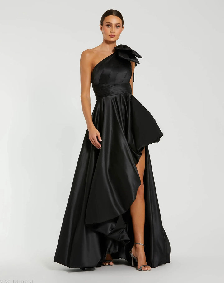 Mac Duggal 11800 Satin One Shoulder Bow Gown