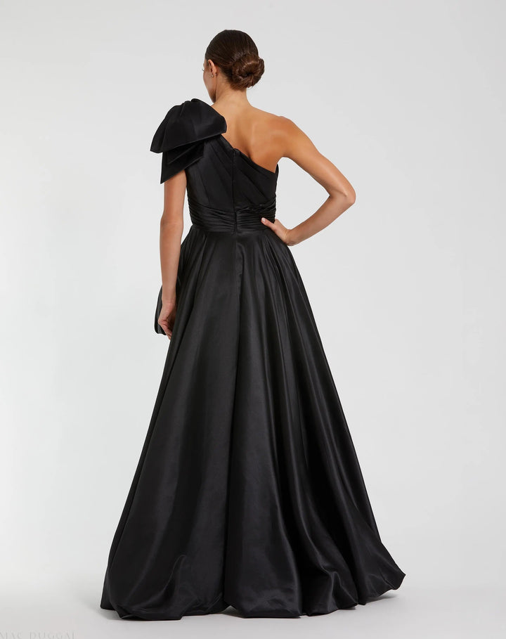 Mac Duggal 11800 Satin One Shoulder Bow Gown
