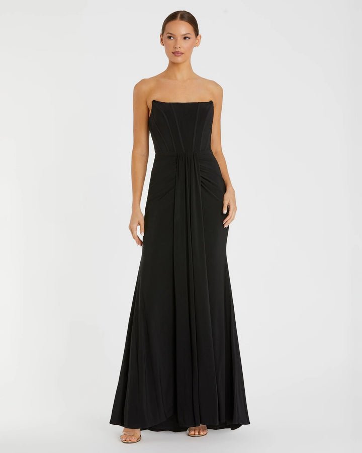 Mac Duggal 13003 Strapless Corset A-Line Jersey Gown