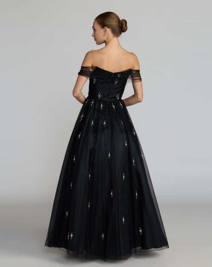Mac Duggal 13227 Embellished Off the Shoulder Ball Gown
