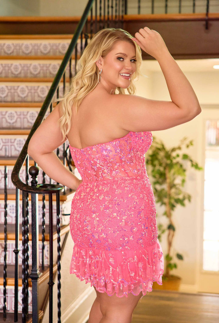 Primavera Couture 14089 Floral Sequin Homecoming Dress