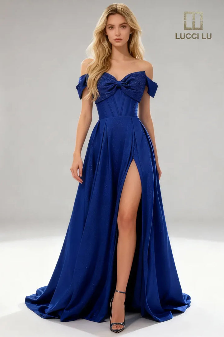 Lucci Lu 1478 Glitter High Slit Prom 2026 Dress