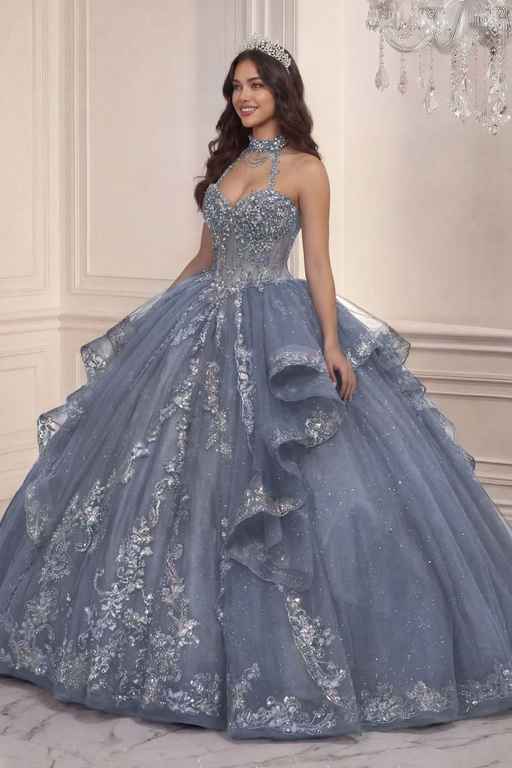 Ladivine 15741 Embellished Quinceanera Ball Gown Dress