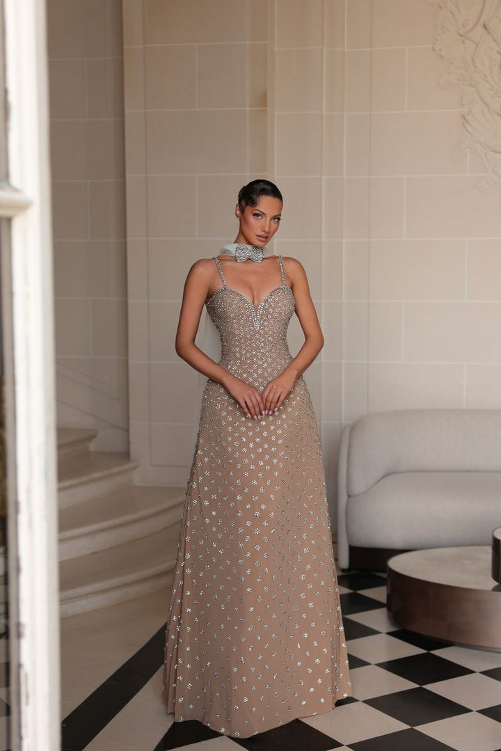 Chic & Holland HF110689 Embellished A Line Couture Dress