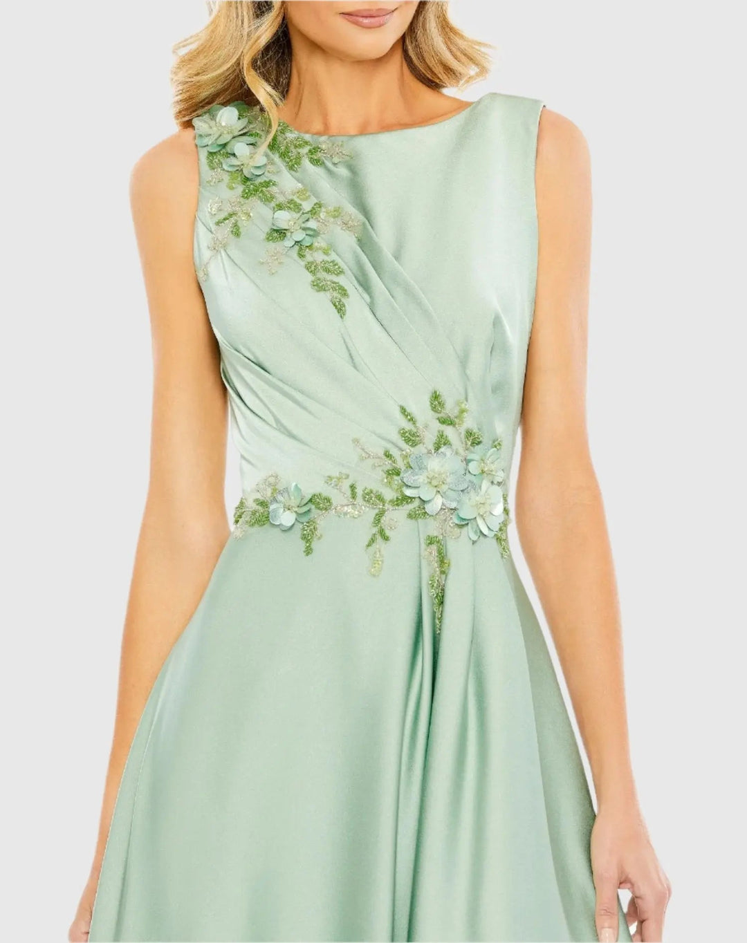 Mac Duggal 20365 Floral Applique Sleeveless A Line Gown
