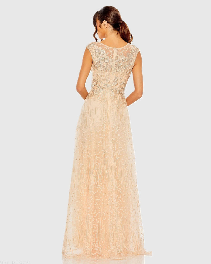 Mac Duggal 20501 High Neck Lace Embroidered Gown