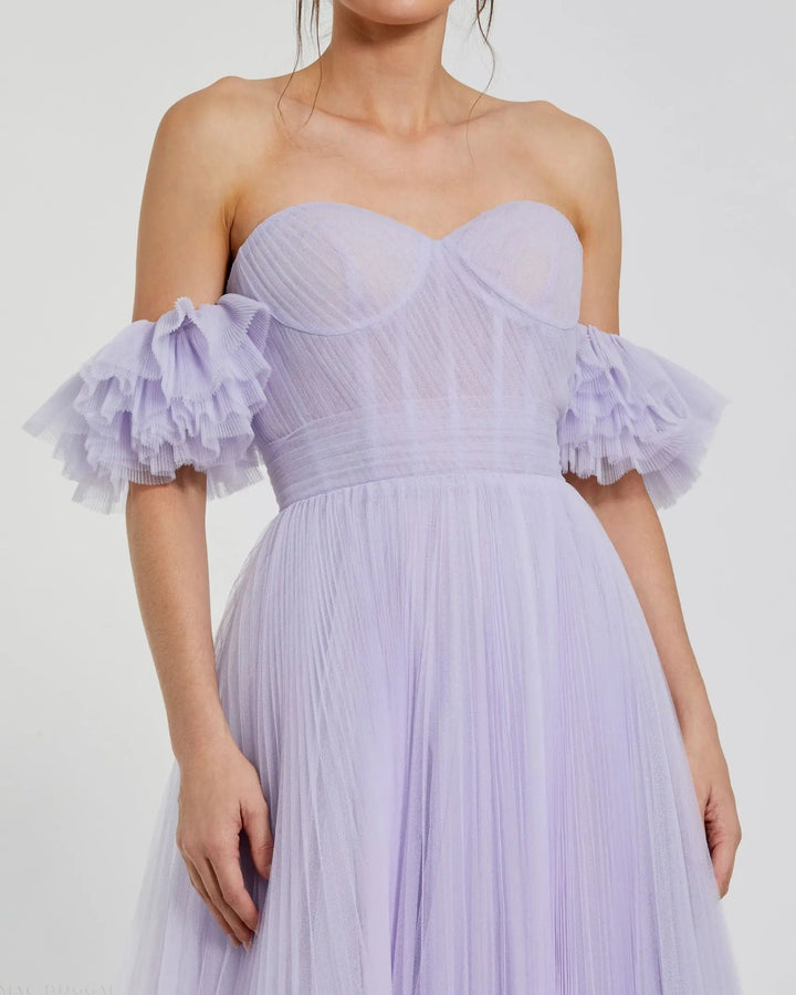 Mac Duggal 20517 Off The Shoulder Tulle A Line Gown