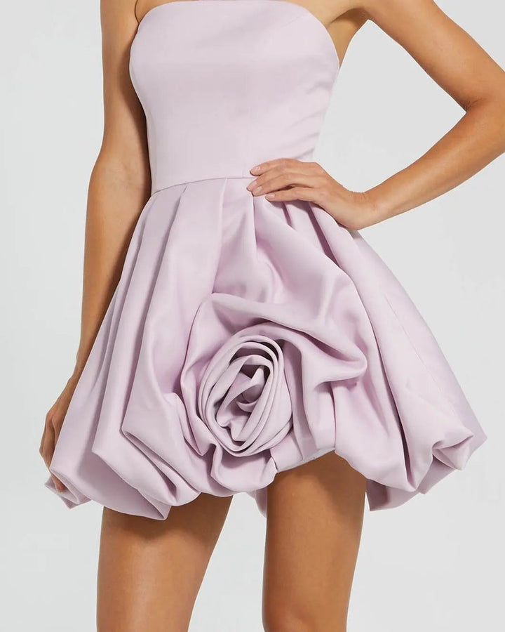 Mac Duggal 20705 Strapless Mini Dress With 3D Rosette