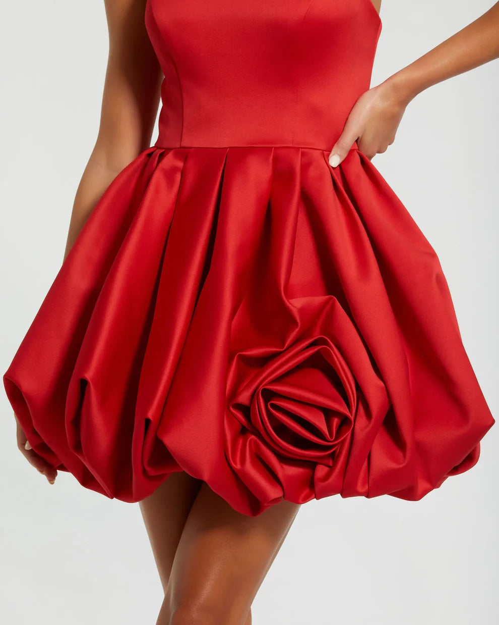Mac Duggal 20705 Strapless Mini Dress With 3D Rosette
