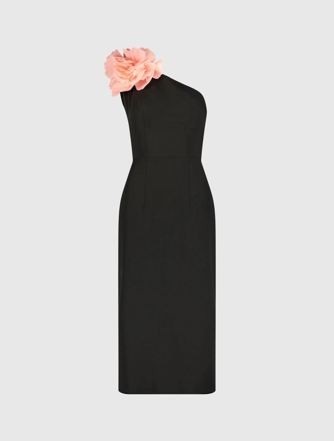 Mac Duggal 20933 Crepe One Shoulder Midi Dress With Flower