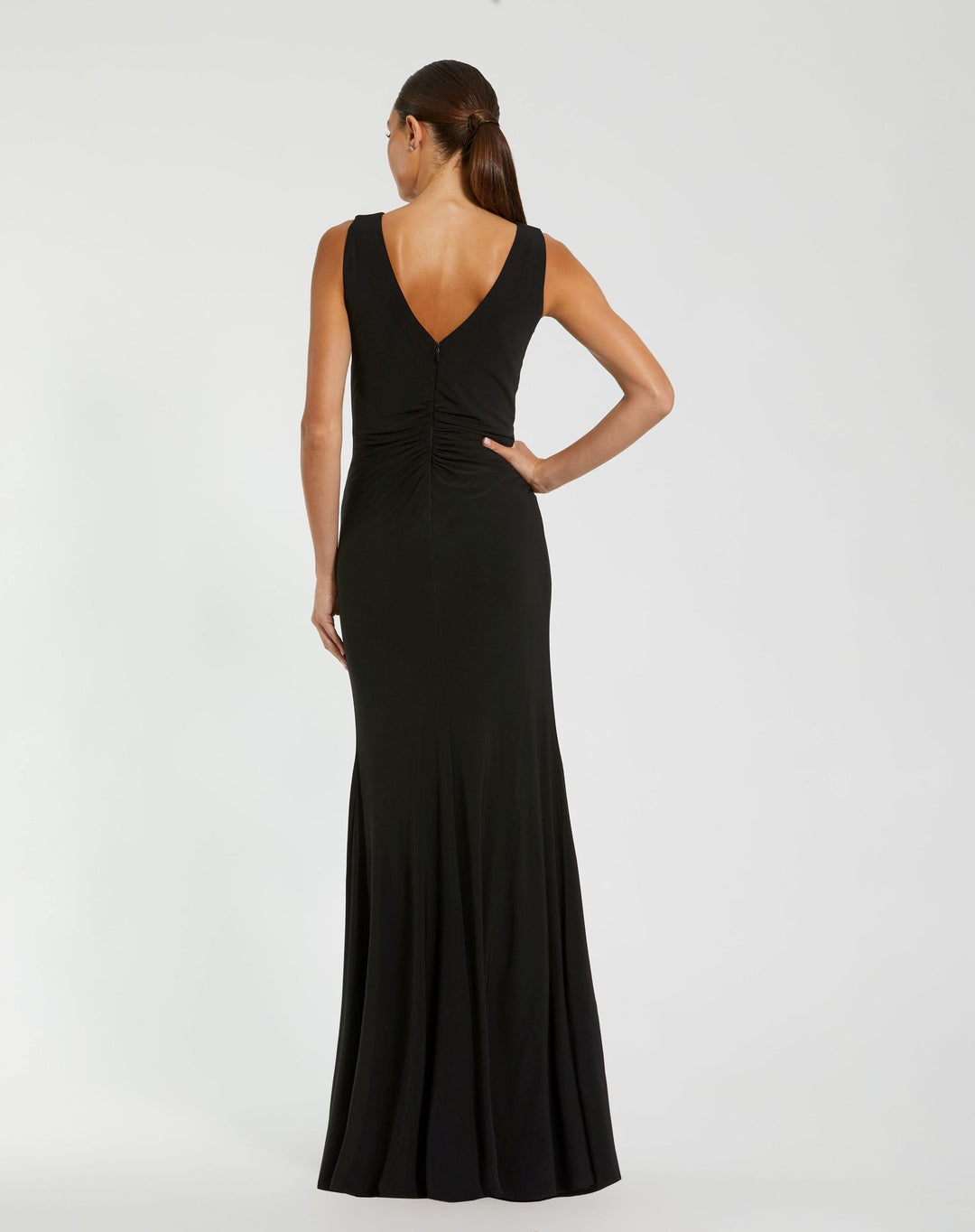 Mac Duggal 21005 Sleeveless Jersey Gown With 3D Flower