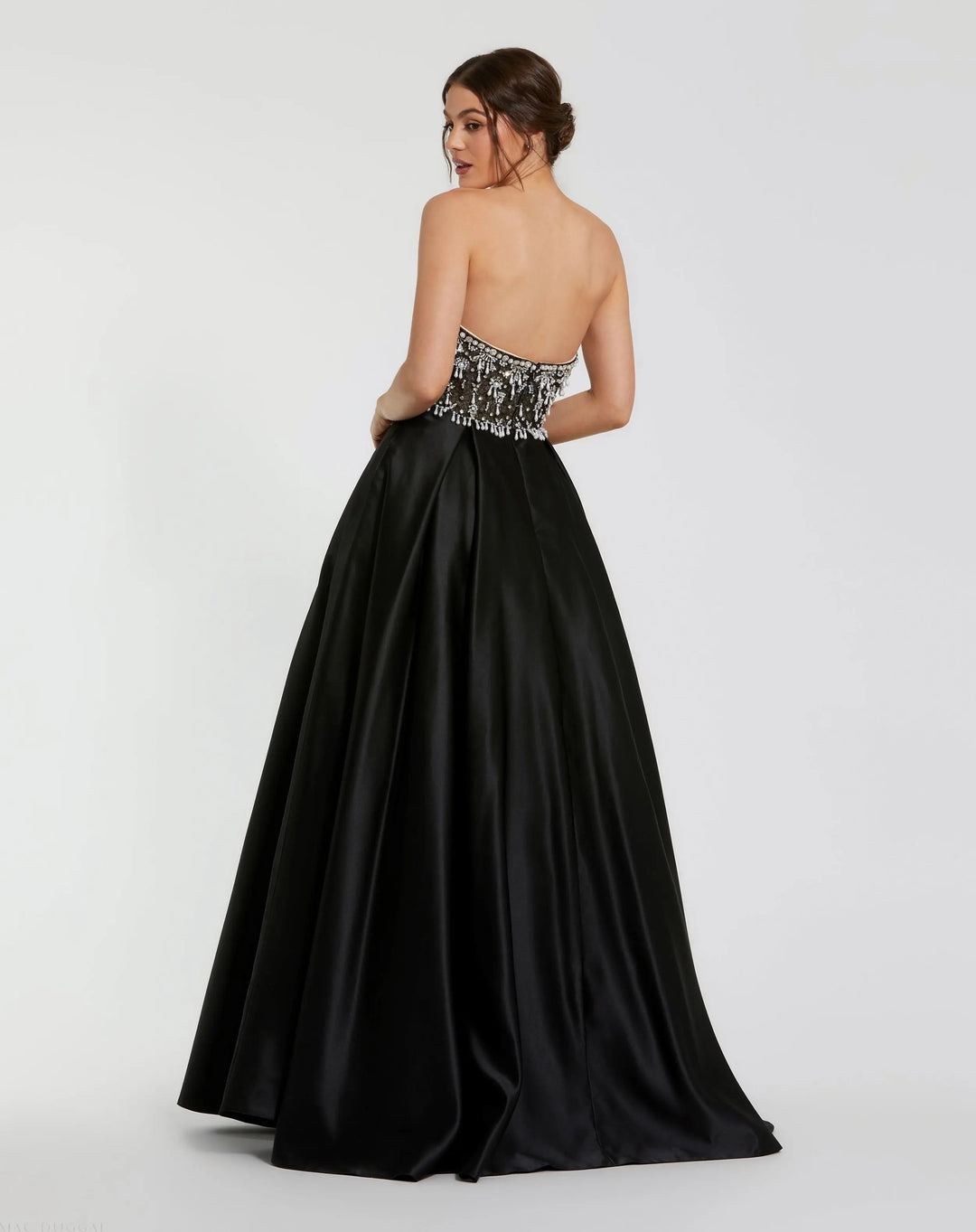 Mac Duggal 2225 Strapless Embellished Top Satin Ball Gown