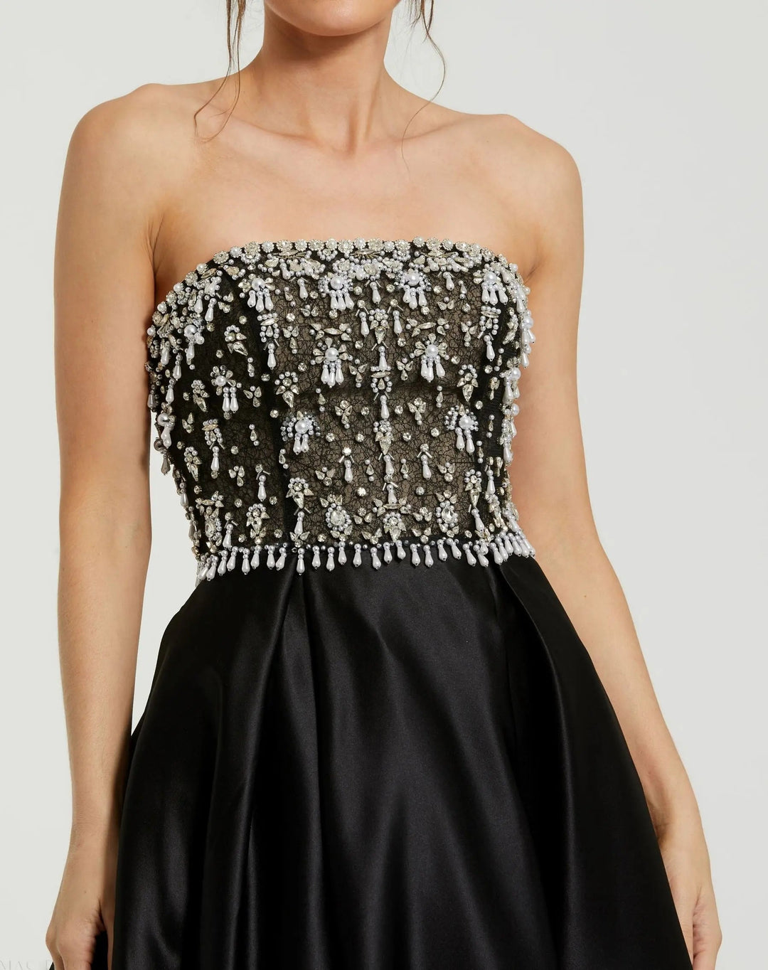 Mac Duggal 2225 Strapless Embellished Top Satin Ball Gown