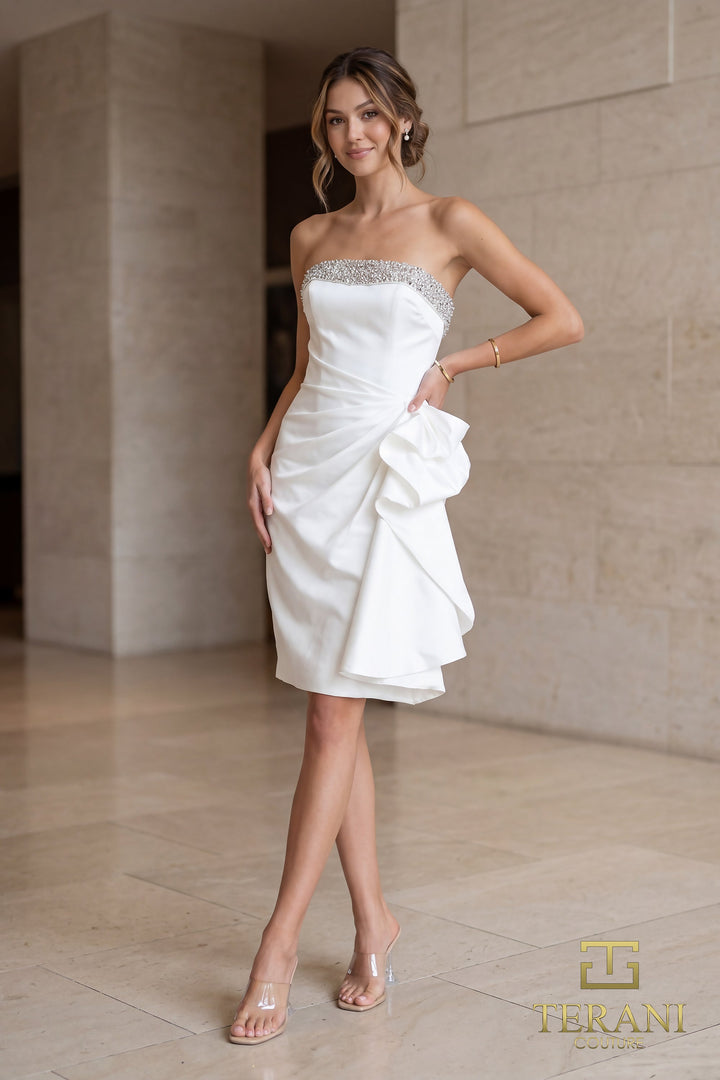 Terani 252C5098 Strapless Sleeveless Sheath Dress
