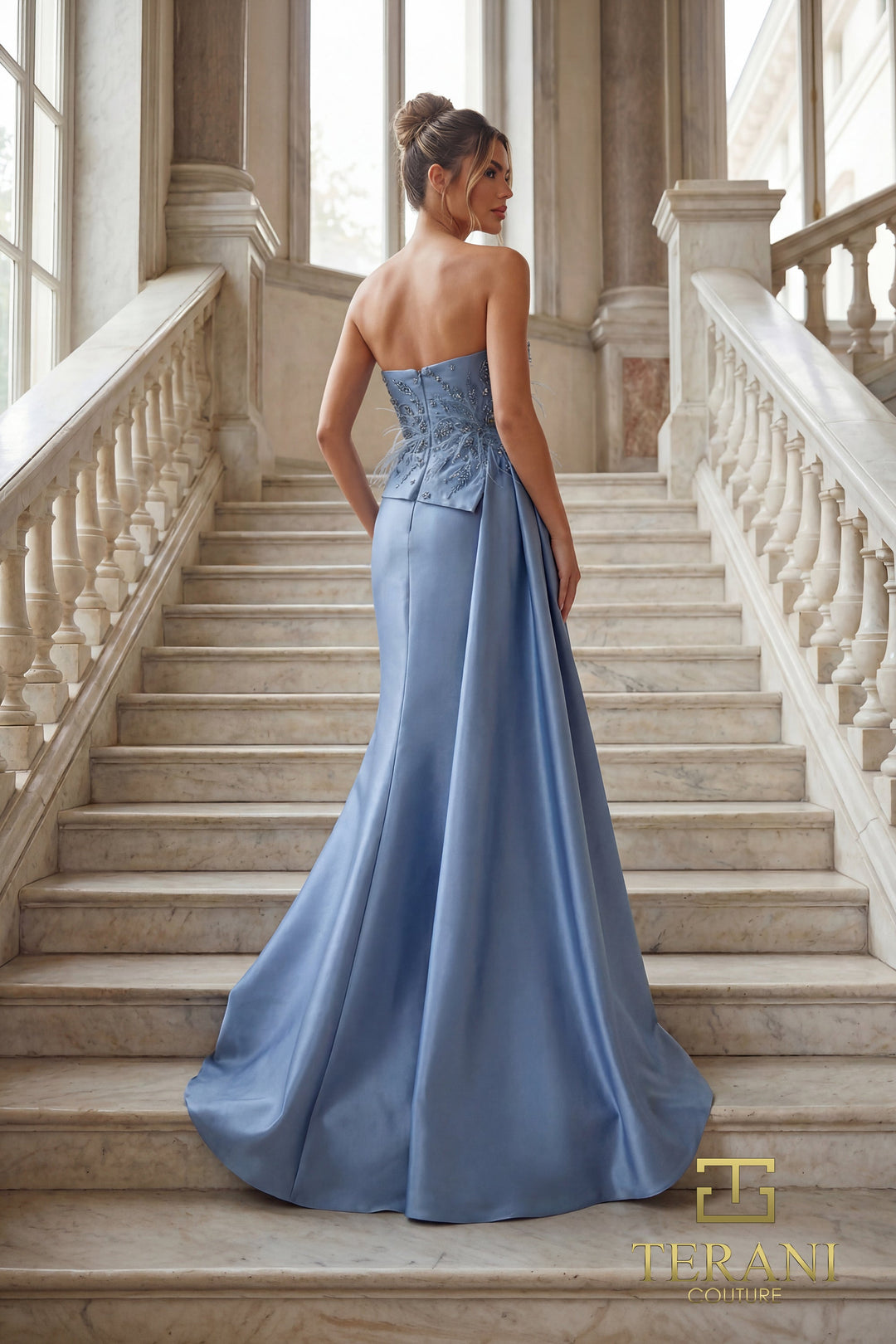 Terani 262E7052 Strapless Sleeveless Sheath Dress