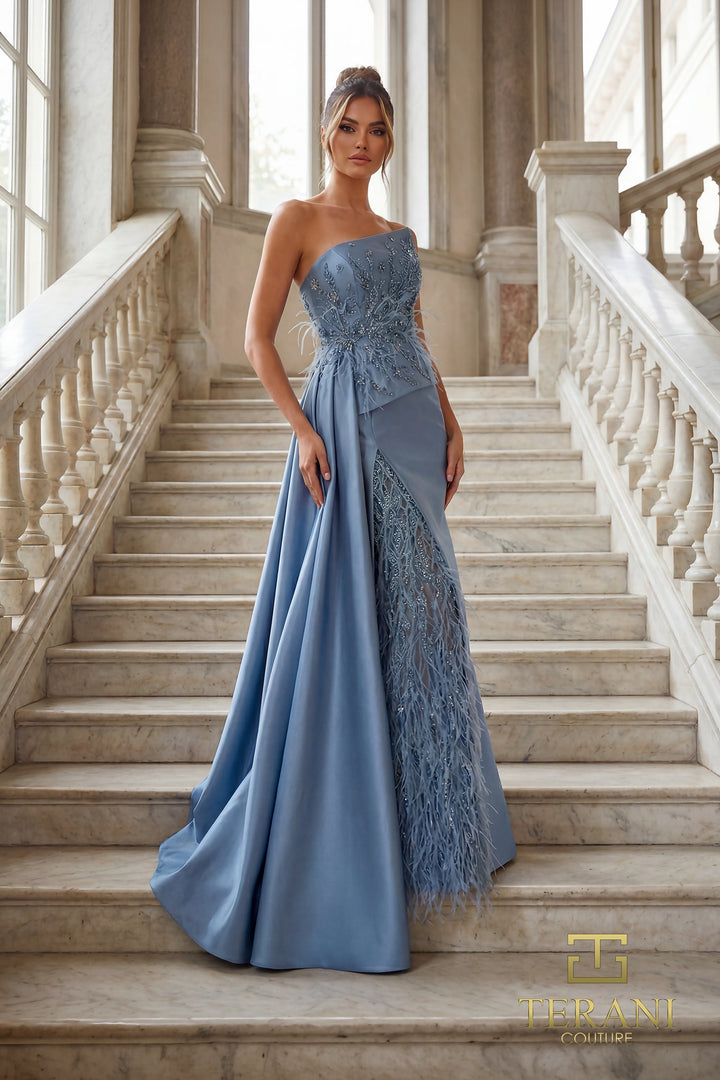 Terani 262E7052 Strapless Sleeveless Sheath Dress