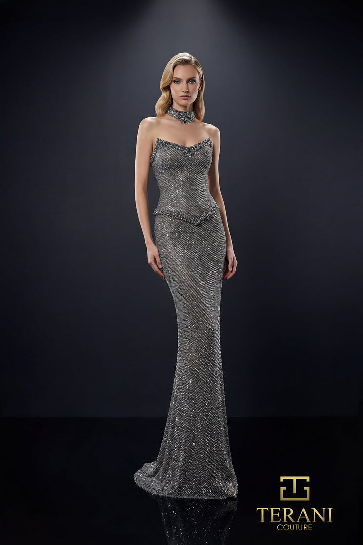 Terani 262E7081 Strapless Sweetheart Sequin Mermaid Dress