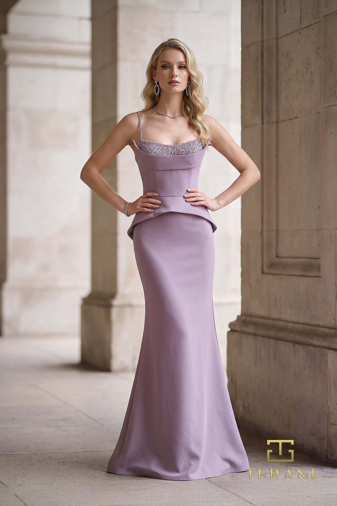 Terani 262E7099 Scoop Neckline Sleeveless Mermaid Dress