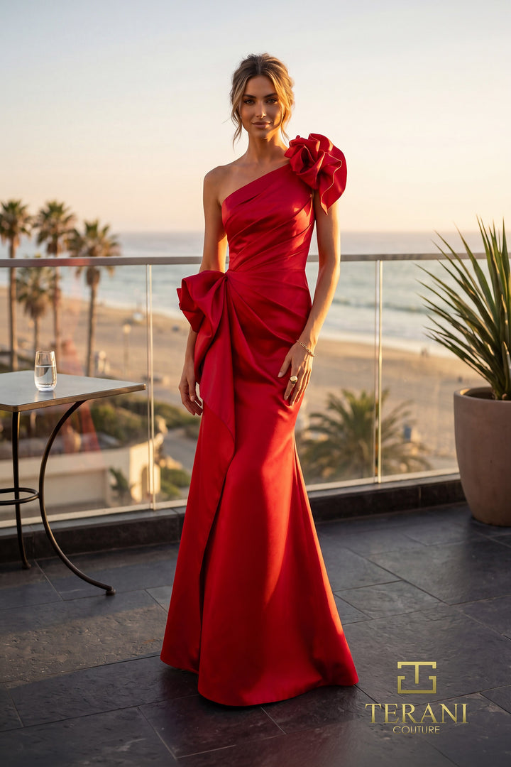 Terani 262E7132 One-Shoulder Sleeveless Sheath Dress