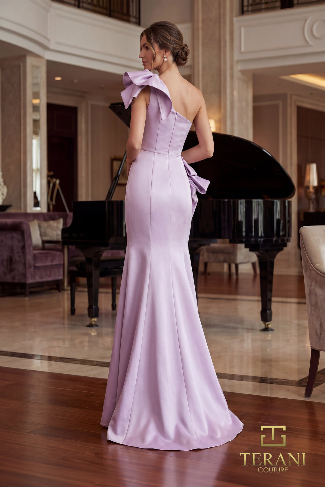 Terani 262E7132 One-Shoulder Sleeveless Sheath Dress