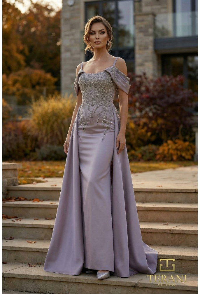 Terani 262M7286 Sweetheart Neckline Cold-Shoulder Mother-of-the-Bride Dress