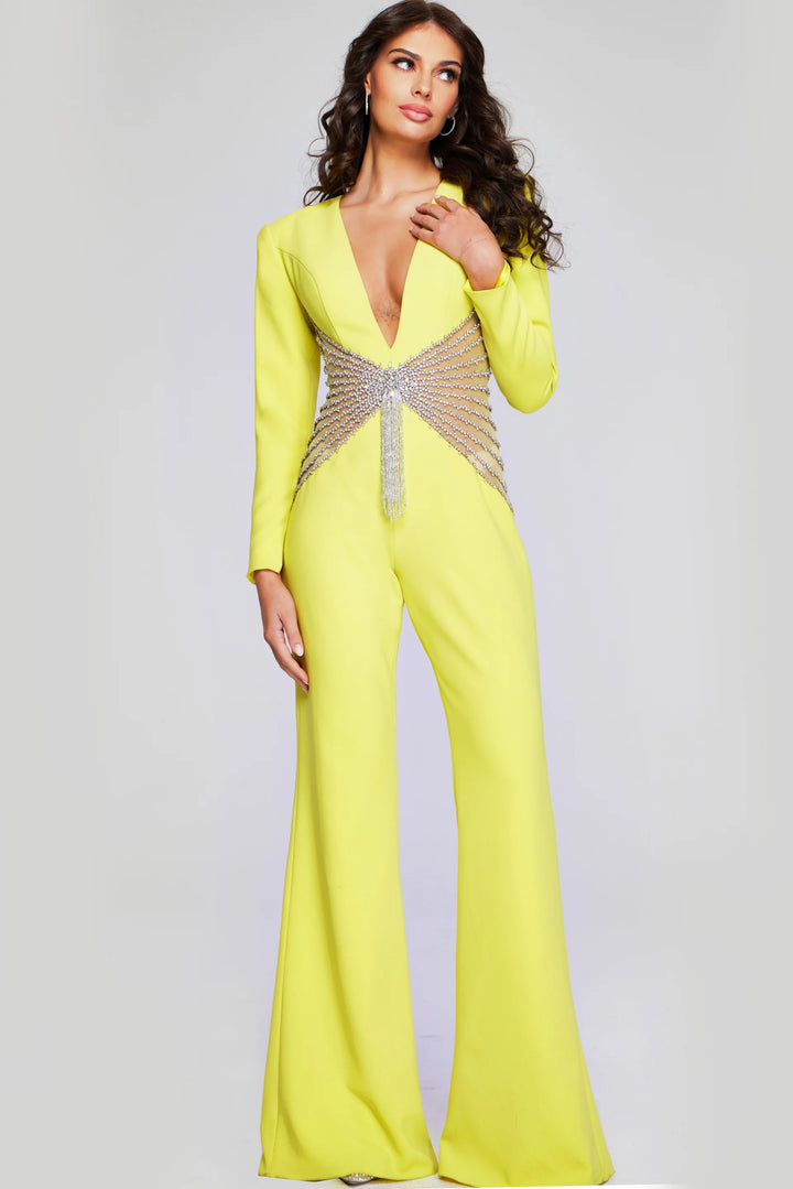 Jovani 26318 Deep V-Neck Evening Jumpsuit