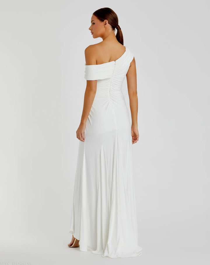 Mac Duggal 26517 Foldover Off-the-Shoulder Slit Gown