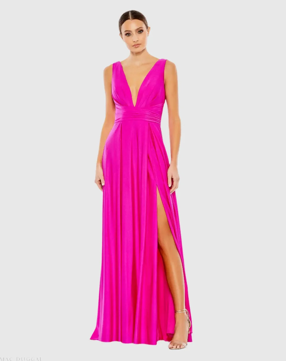 Mac Duggal 26578 Jersey Plunge Neck Evening Gown