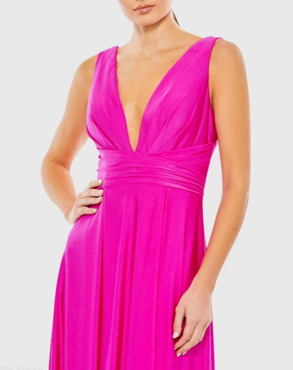 Mac Duggal 26578 Jersey Plunge Neck Evening Gown