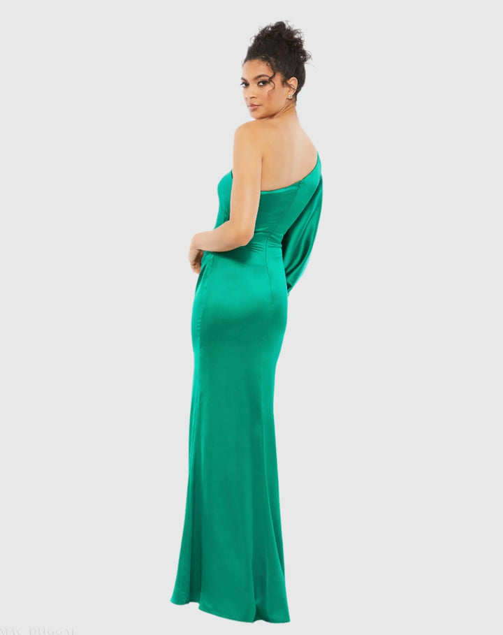 Mac Duggal 26588 Satin Puff Sleeve Gown