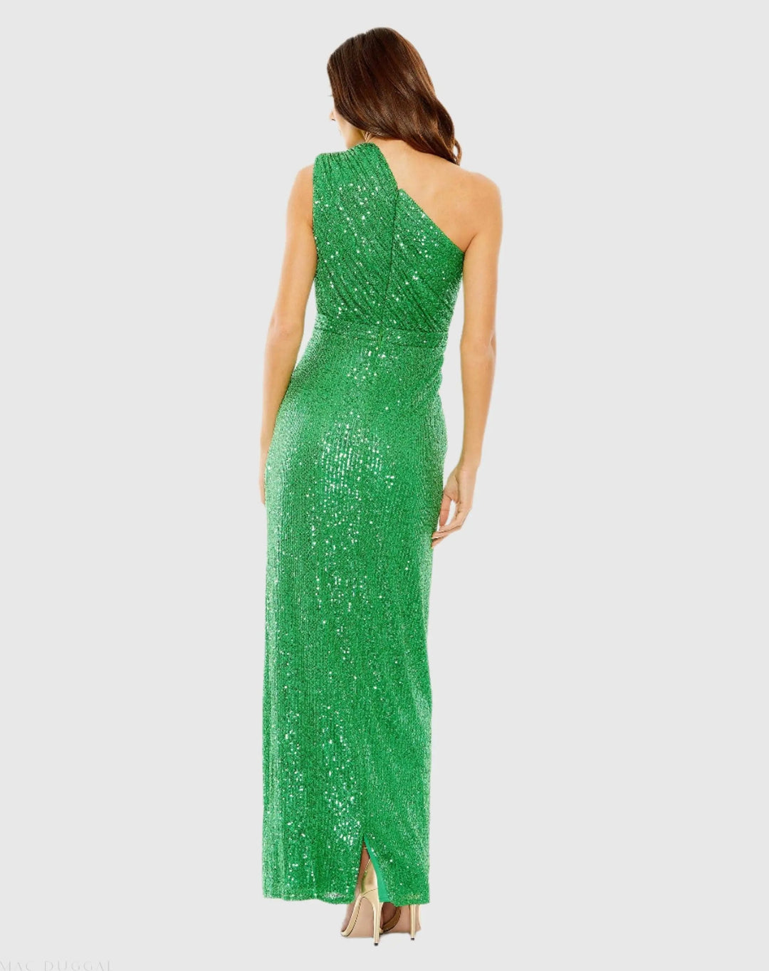 Mac Duggal 26694 Sequined Ruched One Shoulder Gown
