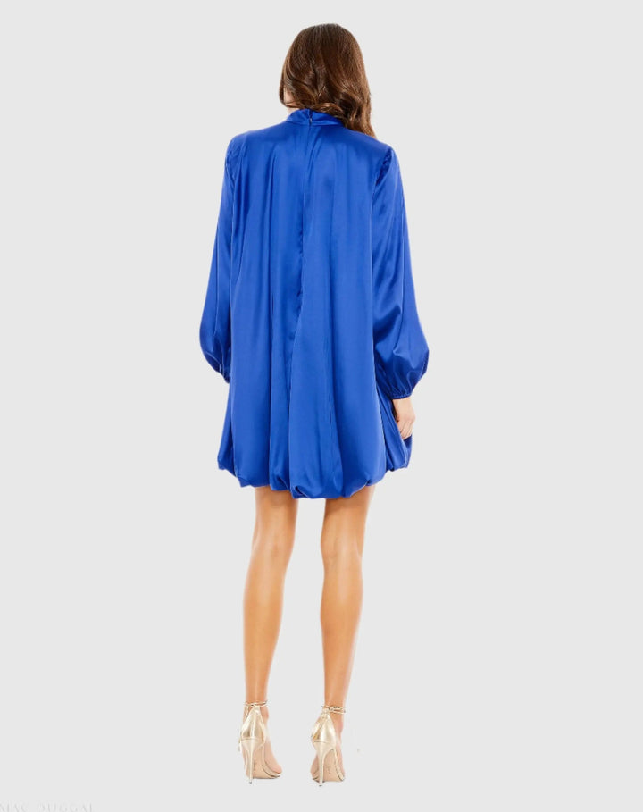 Mac Duggal 26922 High Neck Long Sleeve Bubble Hem Dress