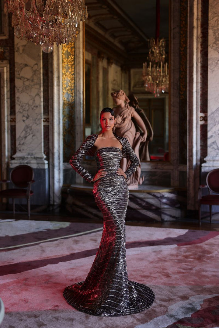 Chic & Holland PH120143 Strapless Bolero Couture Dress
