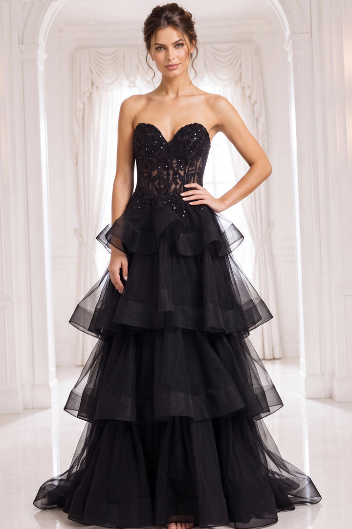 Jovani 40502 Strapless Sleeveless Illusion Corset Bodice Prom 2026 Dress