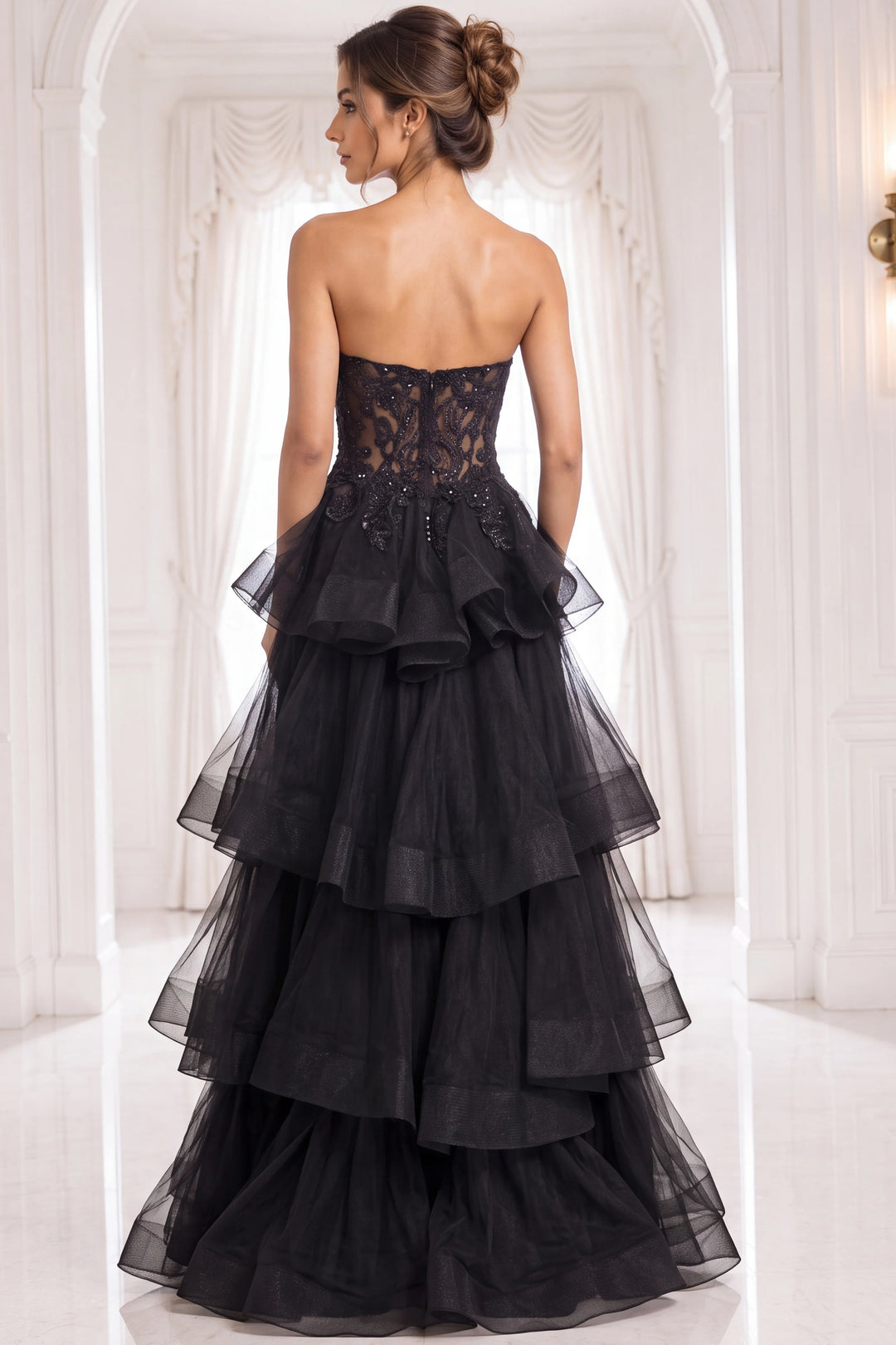 Jovani 40502 Strapless Sleeveless Illusion Corset Bodice Prom 2026 Dress