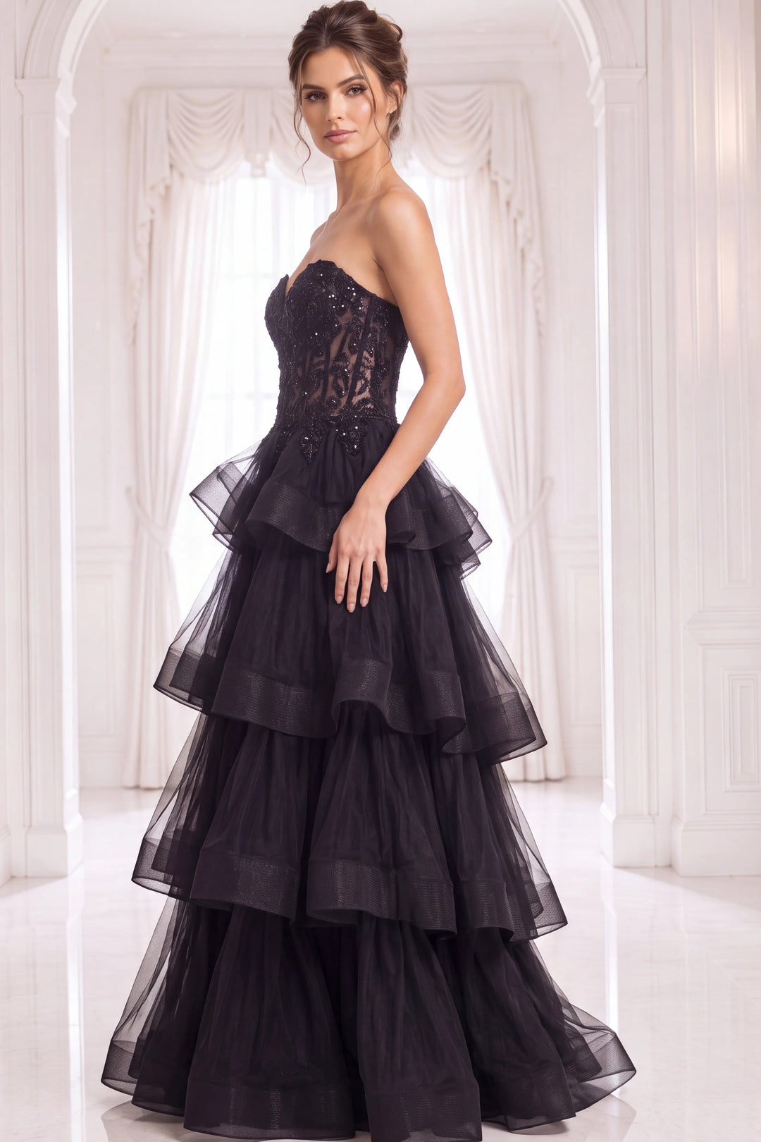 Jovani 40502 Strapless Sleeveless Illusion Corset Bodice Prom 2026 Dress