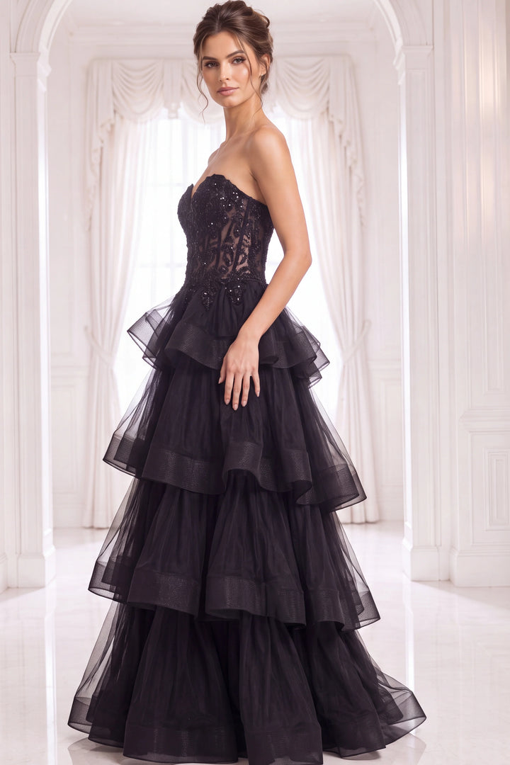 Jovani 40502 Strapless Sleeveless Illusion Corset Bodice Prom 2026 Dress